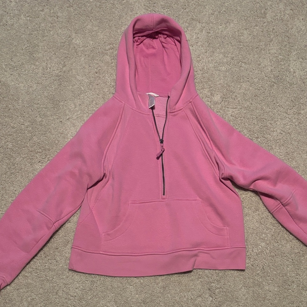 Jockey Women's Pink Half-Zip Hoodie Sweater
